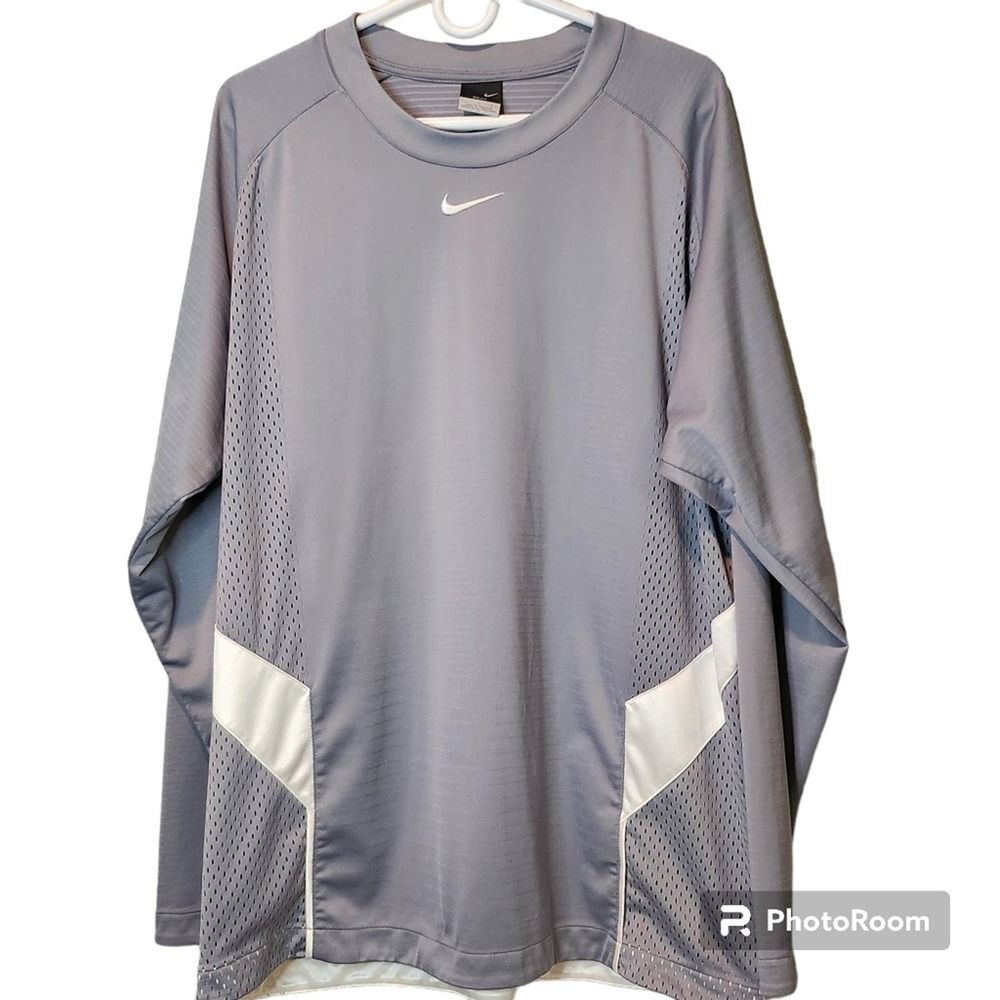 NIKE Dri-Fit Basketball Jersey Men's Size Large Gray & White